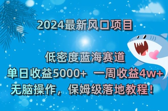 2024最新风口项目，低密度蓝海赛道，单日收益5000+，一周收益4w+！【揭秘】-灵动共创