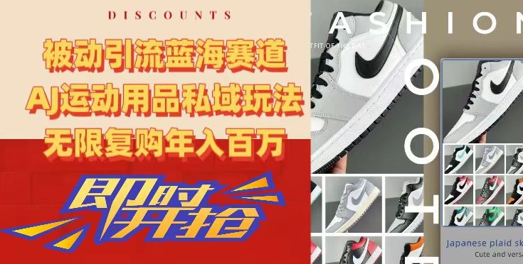 被动引流蓝海赛道，AJ运动用品私域玩法，无限复购年入百万【揭秘】-灵动共创