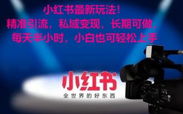 小红书最新玩法！精准引流，私域变现，长期可做，每天半小时，小白也可轻松上手【揭秘】-灵动共创