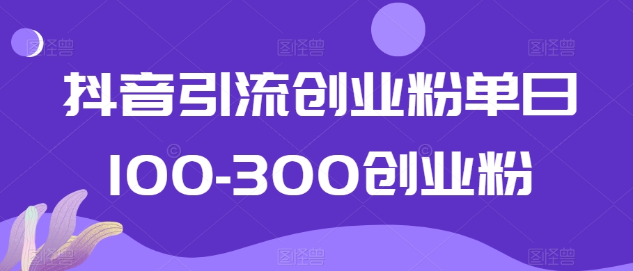 抖音引流创业粉单日100-300创业粉【揭秘】-灵动共创