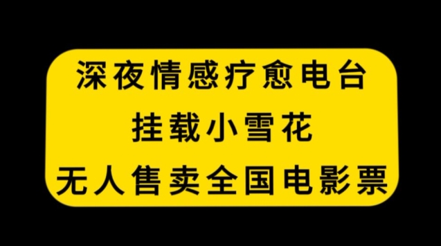 深夜情感疗愈电台，挂载小雪花，无人售卖全国电影票【揭秘】-灵动共创