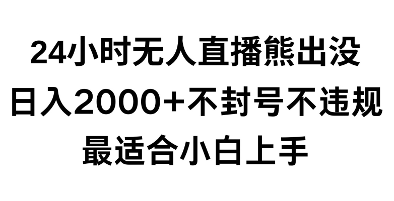 快手24小时无人直播熊出没，不封直播间，不违规，日入2000+，最适合小白上手，保姆式教学【揭秘】-灵动共创