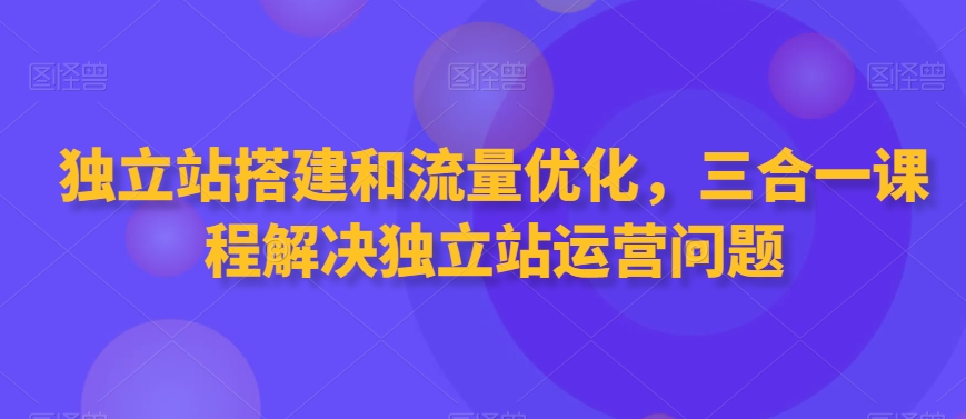 独立站搭建和流量优化，三合一课程解决独立站运营问题-灵动共创