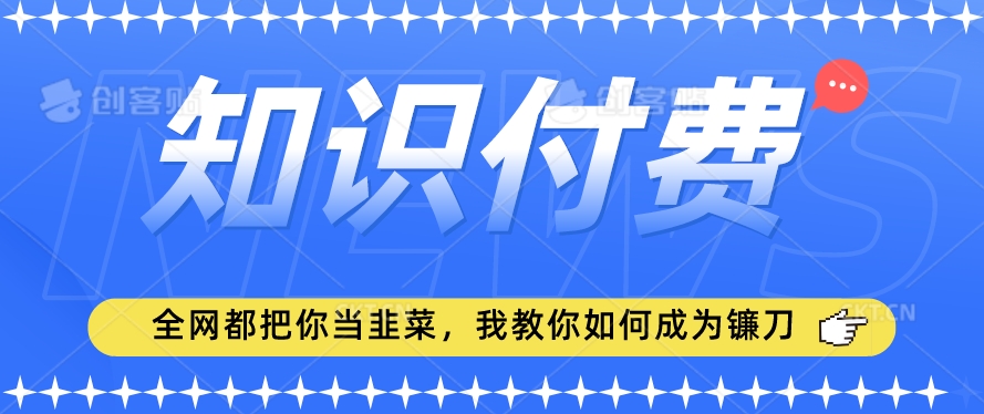 2024最新知识付费项目，小白也能轻松入局，全网都在教你做项目，我教你做镰刀【揭秘】-灵动共创