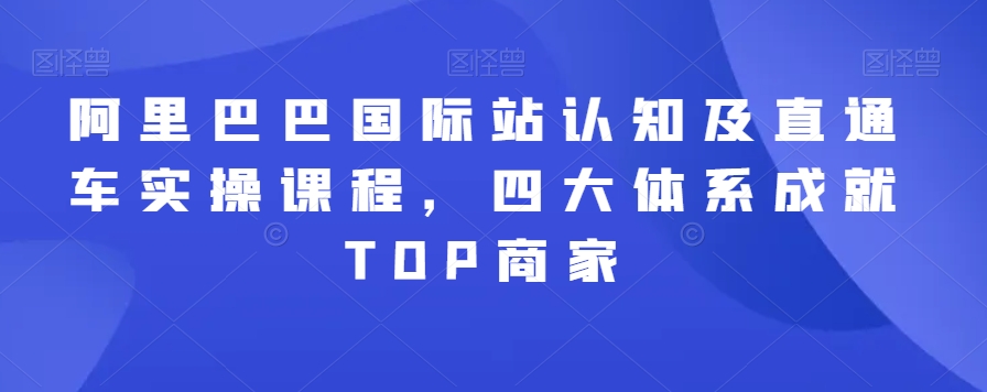 阿里巴巴国际站认知及直通车实操课程，四大体系成就TOP商家-灵动共创