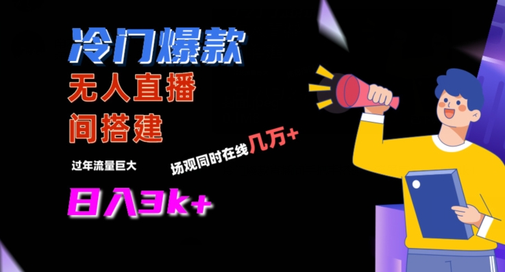冷门爆款直播间手把手搭建，流量巨大，日入3k+【揭秘】-灵动共创