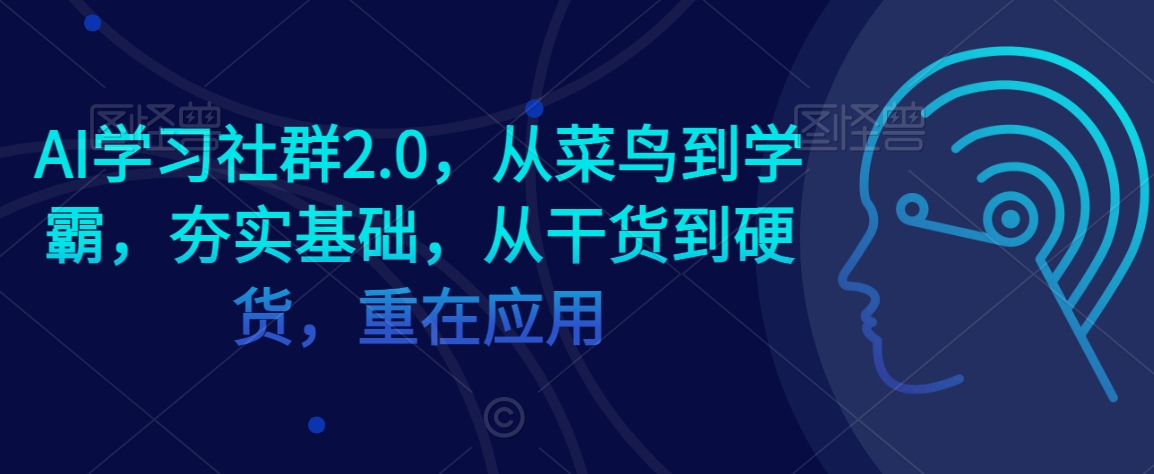 AI学习社群2.0，从菜鸟到学霸，夯实基础，从干货到硬货，重在应用-灵动共创