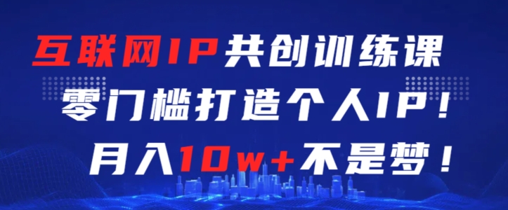 互联网IP共创训练课，零门槛零基础打造个人IP，月入10w+不是梦【揭秘】-灵动共创