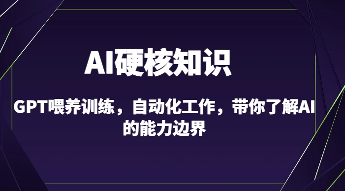 AI硬核知识-GPT喂养训练，自动化工作，带你了解AI的能力边界（10节课）-灵动共创
