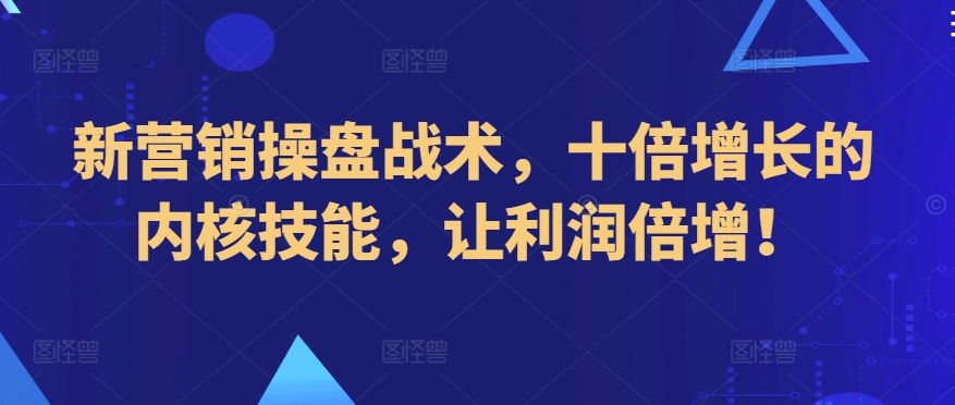 新营销操盘战术，十倍增长的内核技能，让利润倍增！-灵动共创