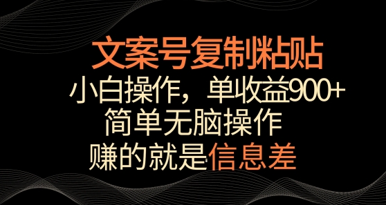 文案号掘金，简单复制粘贴，小白操作，单作品收益900+【揭秘】-灵动共创