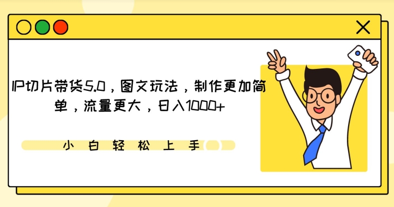 IP切片带货5.0，图文玩法，制作更加简单，流量更大，日入1000+【揭秘】-灵动共创