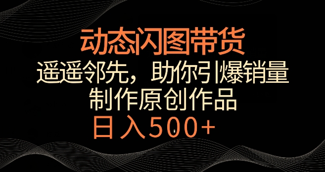 动态闪图带货，遥遥领先，冷门玩法，助你轻松引爆销量，日赚500+【揭秘】-灵动共创