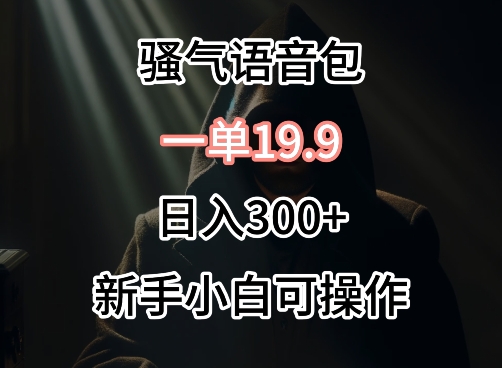 0成本卖骚气语音包，一单19.9.日入300+【揭秘】-灵动共创