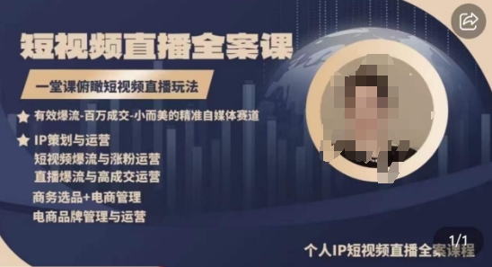 高品质IP短视频直播全案课程，一堂课俯瞰短视频直播玩法-灵动共创