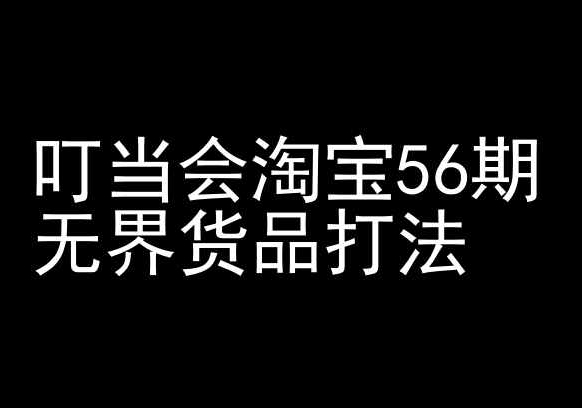 叮当会淘宝56期：无界货品打法-淘宝开店教程-灵动共创