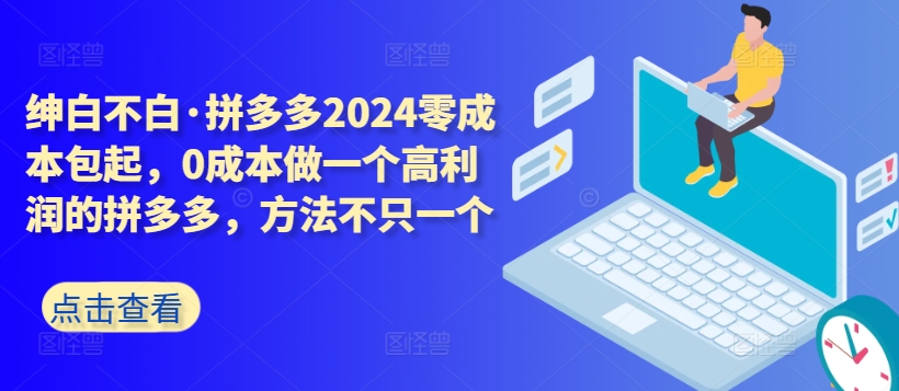 拼多多2024零成本包起，0成本做一个高利润的拼多多，方法不只一个-灵动共创