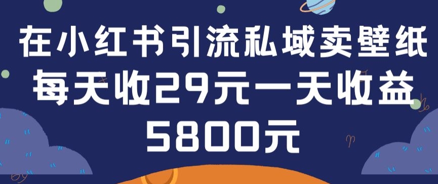 在小红书引流私域卖壁纸每张29元单日最高卖出200张(0-1搭建教程)【揭秘】-灵动共创