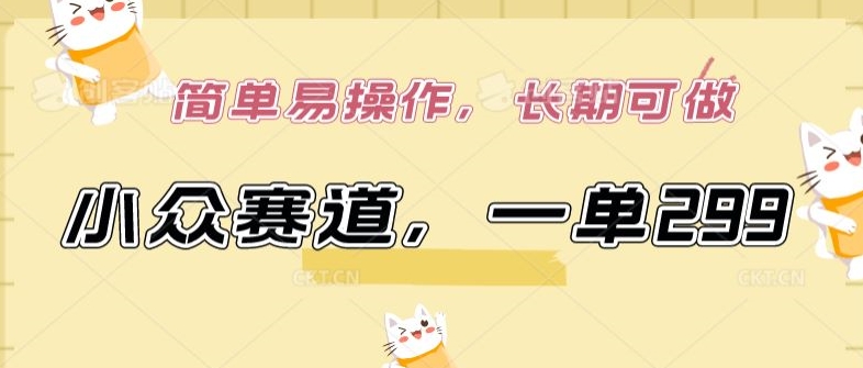 小众赛道，一单299.简单易操作，长期可做【揭秘】-灵动共创