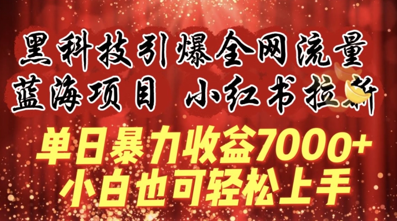 蓝海项目!黑科技引爆全网流量小红书拉新，单日暴力收益7000+，小白也能轻松上手【揭秘】-灵动共创