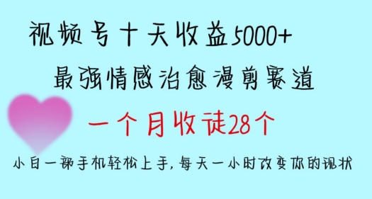 十天收益5000+，多平台捞金，视频号情感治愈漫剪，一个月收徒28个，小白一部手机轻松上手【揭秘】-灵动共创