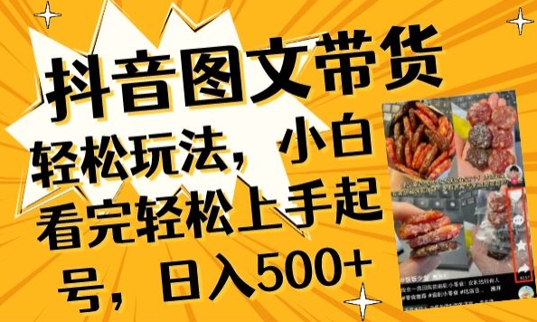 抖音图文带货已过时?那你不如仔细看看这个，小白看完轻松上手起号，日入500+不是梦【揭秘】-灵动共创
