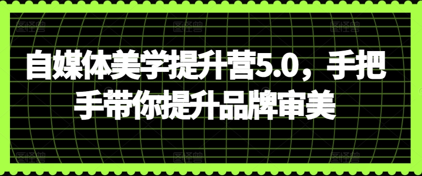 自媒体美学提升营5.0，手把手带你提升品牌审美-灵动共创