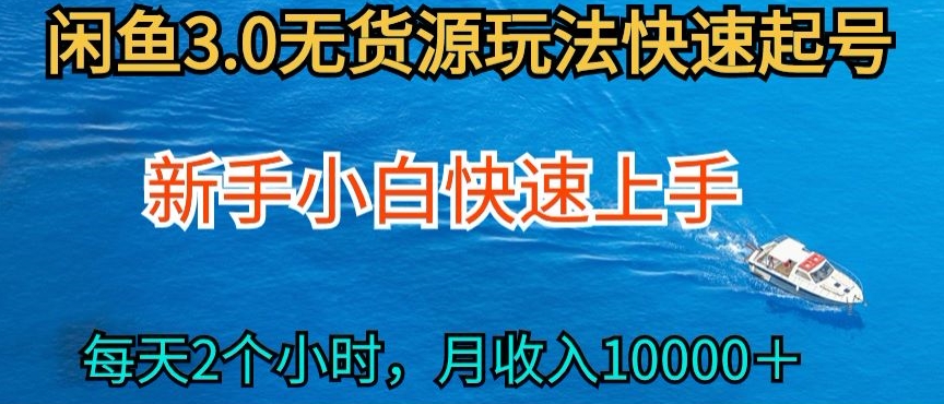 2024最新闲鱼无货源玩法，从0开始小白快手上手，每天2小时月收入过万【揭秘】-灵动共创