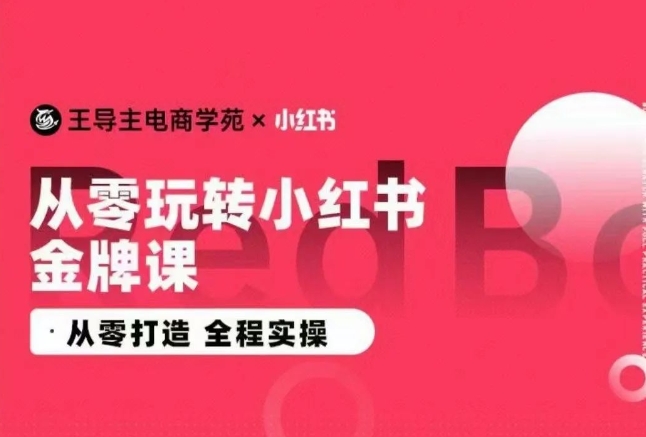 王导主·小红书电商运营实操课，​从零打造  全程实操-灵动共创