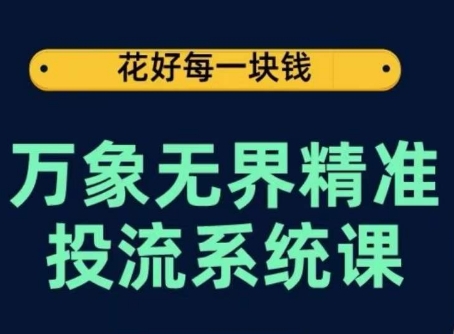 万象无界精准投流系统课，从关键词到推荐，从万象台到达摩盘，从底层原理到实操步骤-灵动共创