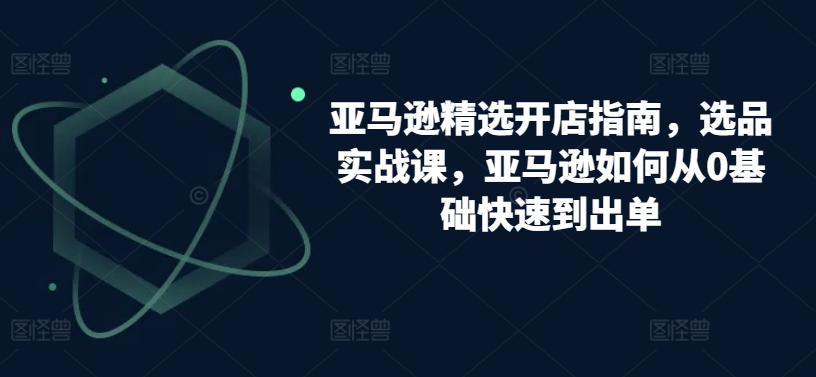 亚马逊精选开店指南，选品实战课，亚马逊如何从0基础快速到出单-灵动共创
