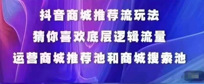 抖音商城运营课程，猜你喜欢入池商城搜索商城推荐人群标签覆盖-灵动共创