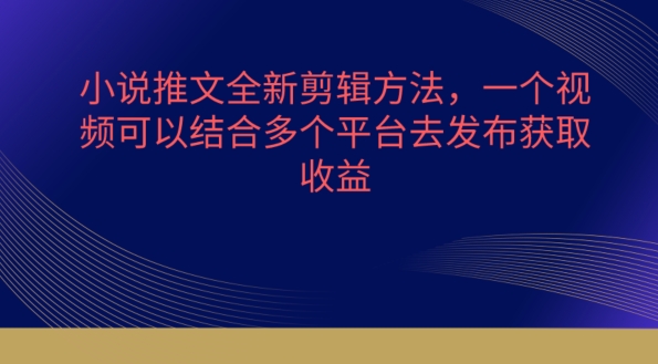 小说推文全新剪辑方法，一个视频可以结合多个平台去发布获取【揭秘】-灵动共创
