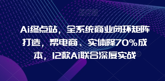 Ai终点站，全系统商业闭环矩阵打造，帮电商、实体降70%成本，12款Ai联合深度实战-灵动共创