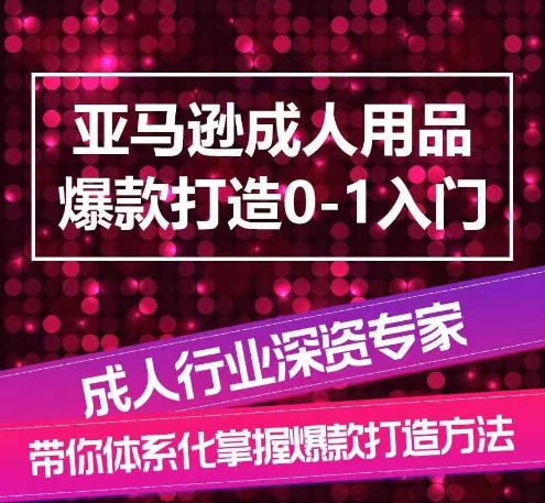 亚马逊成人用品爆款打造0-1入门，系统化讲解亚马逊成人用品爆款打造的流程-灵动共创