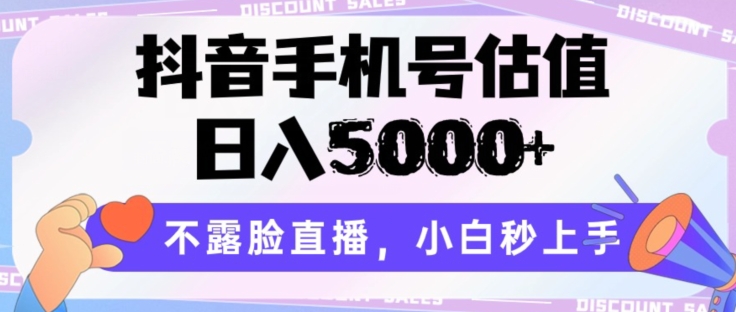 抖音手机号估值，日入5000+，不露脸直播，小白秒上手【揭秘】-灵动共创