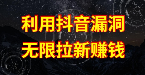 利用抖音链接漏洞，无限拉新赚钱【漏洞原理+操作流程】【揭秘】-灵动共创