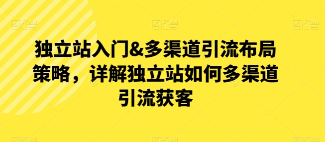 独立站入门&多渠道引流布局策略，详解独立站如何多渠道引流获客-灵动共创