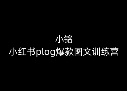 小铭-小红书plog爆款图文训练营，教你从0-1做小红书-灵动共创