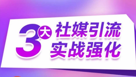 3大社媒引流实战强化，多渠道站外引流，高效精准获客，订单销售额翻倍增长-灵动共创