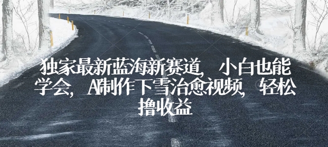 独家最新蓝海新赛道，小白也能学会，AI制作下雪治愈视频，轻松撸收益【揭秘】-灵动共创