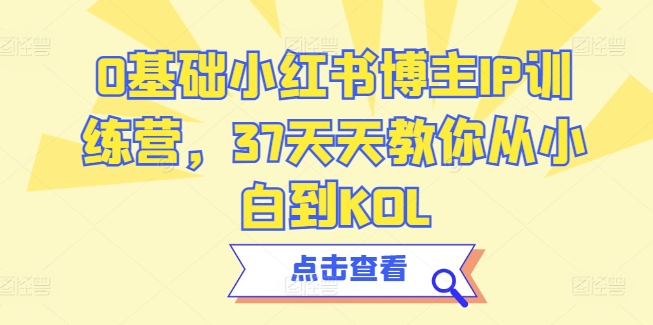 0基础小红书博主IP训练营，37天天教你从小白到KOL-灵动共创