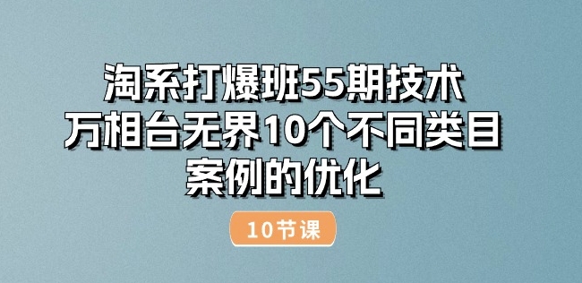 淘系打爆班55期技术：万相台无界10个不同类目案例的优化(10节)-灵动共创
