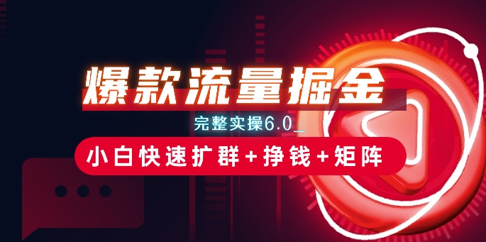 爆款流量掘金_完整实操6.0_小白快速扩群+挣钱+矩阵思路【揭秘】-灵动共创