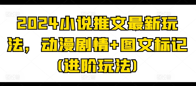 2024小说推文最新玩法，动漫剧情+图文标记(进阶玩法)-灵动共创