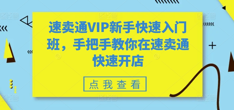 速卖通VIP新手快速入门班，手把手教你在速卖通快速开店-灵动共创