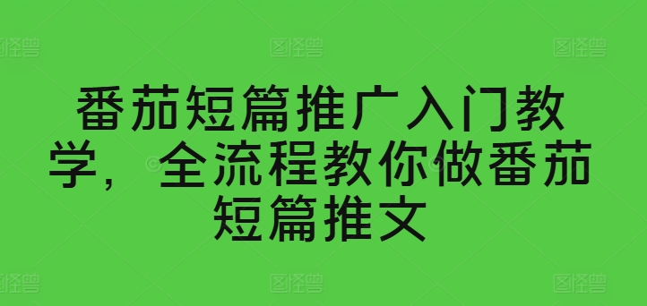 番茄短篇推广入门教学，全流程教你做番茄短篇推文-灵动共创