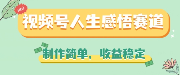 视频号人生感悟赛道，制作简单，收益稳定【揭秘】-灵动共创