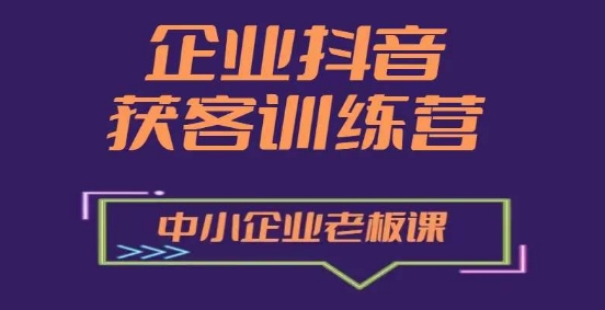 企业抖音营销获客增长训练营，中小企业老板必修课-灵动共创