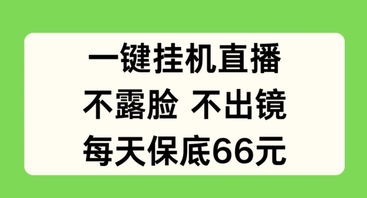 一键挂JI直播，不露脸不出境，每天保底66元【揭秘】-灵动共创